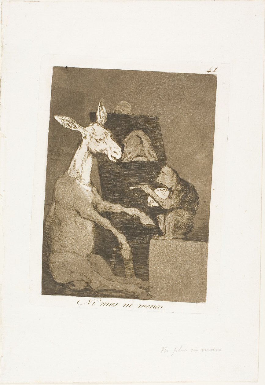 Niet meer en niet minder, plaat 41 uit Los Caprichos door Francisco Jose de Goya y Lucientes