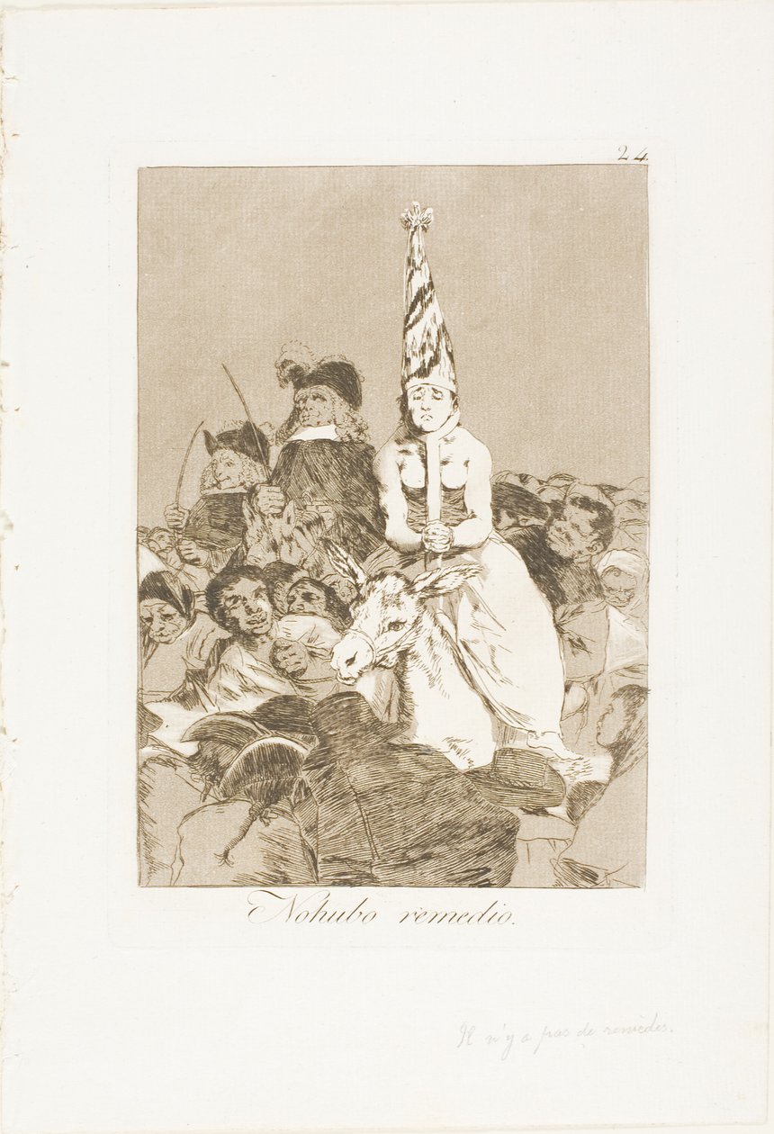 Niets kon eraan gedaan worden, plaat 24 uit Los Caprichos door Francisco Jose de Goya y Lucientes