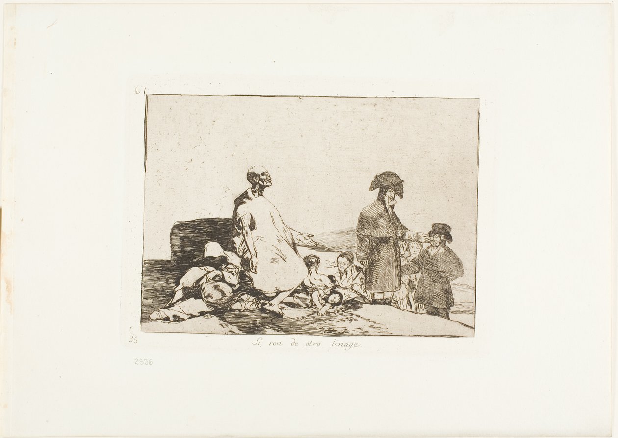 Misschien zijn ze van een ander ras, plaat 61 uit De Rampen van de Oorlog door Francisco Jose de Goya y Lucientes