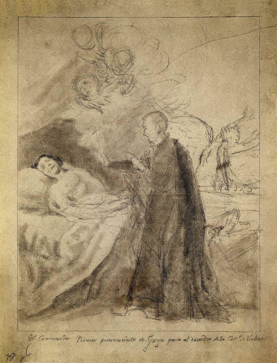 Sint Franciscus Borgia aan het bed van een onboetvaardige stervende door Francisco Jose de Goya y Lucientes