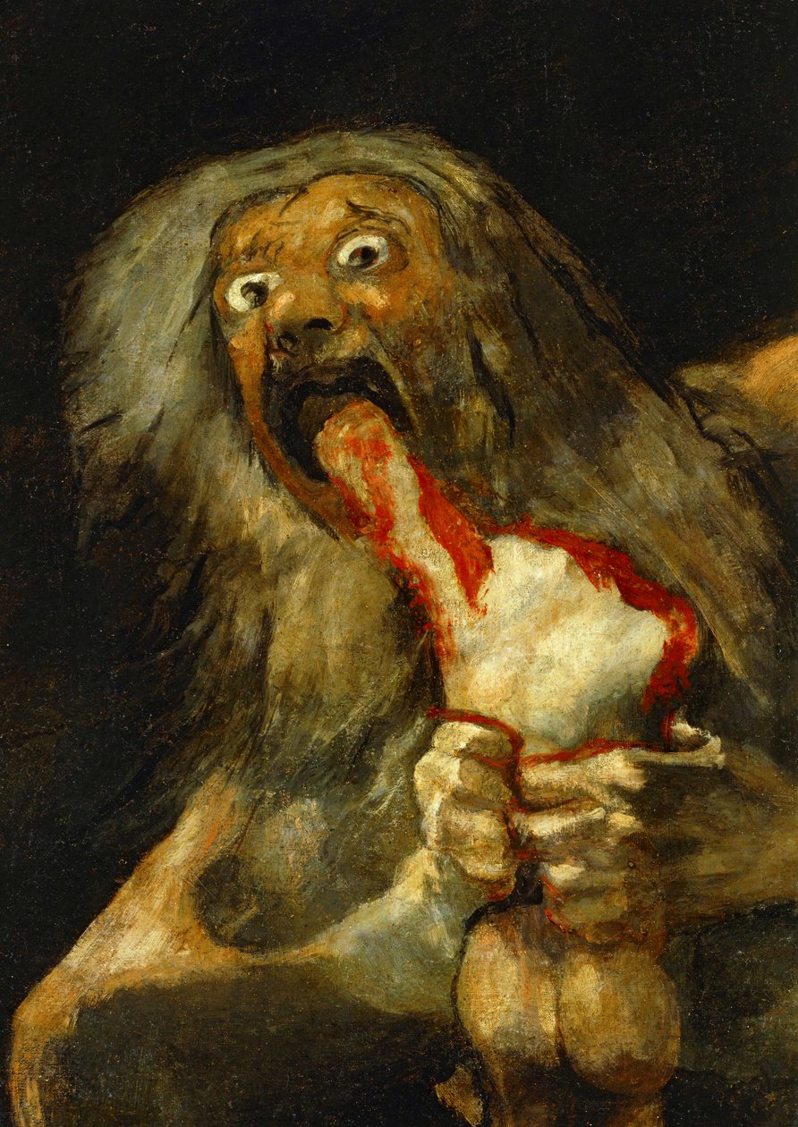 Saturnus verslindt een van zijn zonen ... (olieverf op doek) door Francisco Jose de Goya y Lucientes