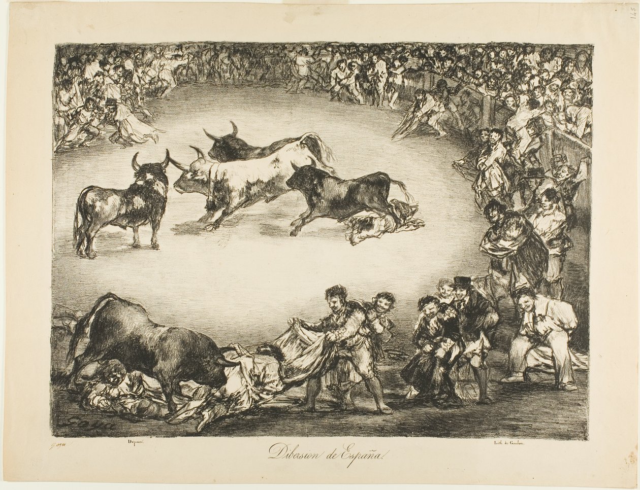 Spaanse Entertainment, uit De Stieren van Bordeaux door Francisco Jose de Goya y Lucientes
