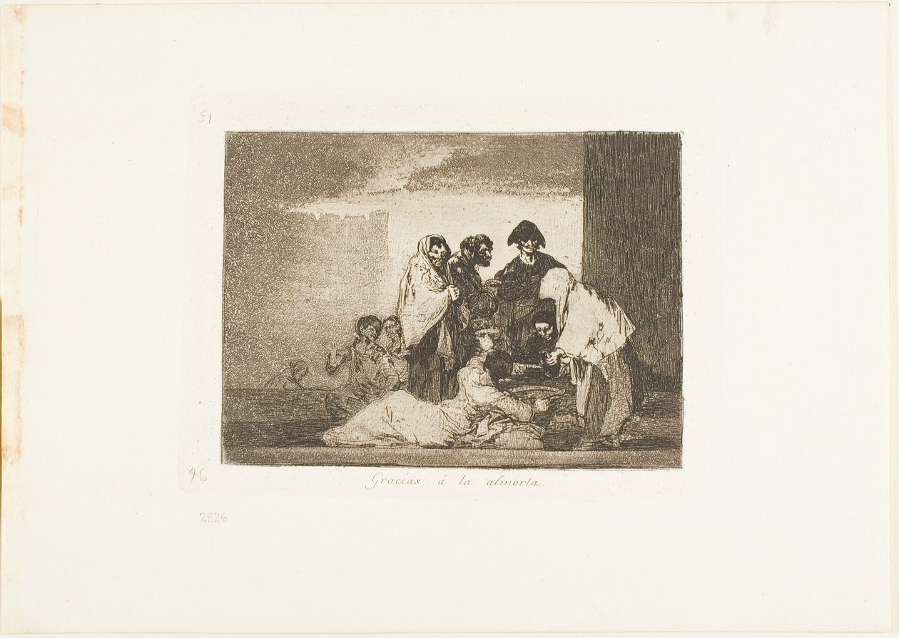 Dankzij de gierst, plaat 51 uit De rampen van de oorlog door Francisco Jose de Goya y Lucientes