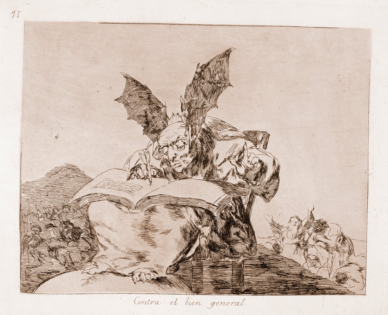 De rampen van de oorlog: Tegen het algemeen belang (ets naar de voorbereidende tekening) door Francisco de Goya