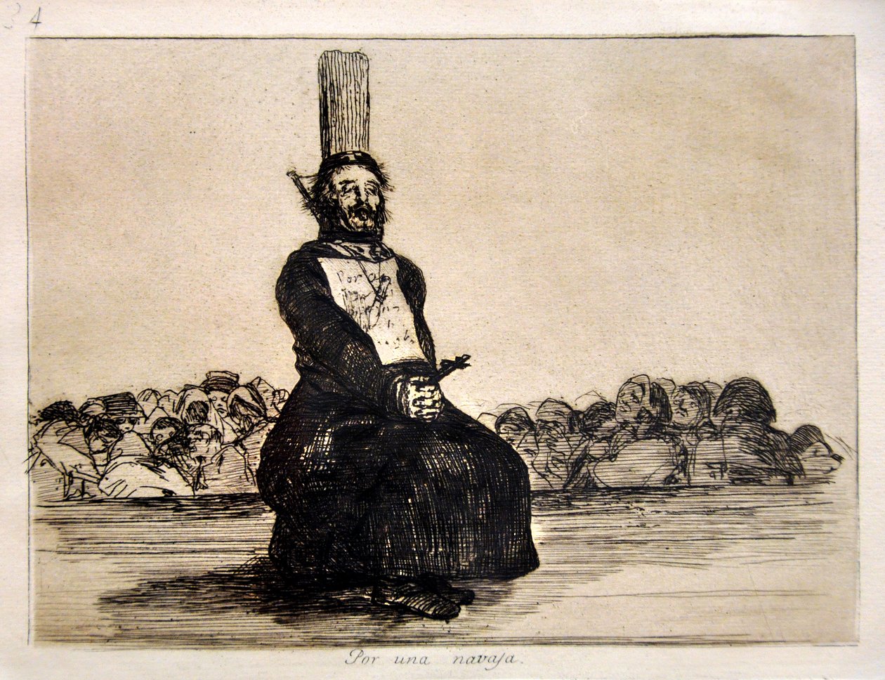 De Rampen van de Oorlog: Por una Navaja (voor een mes) door Francisco Jose de Goya y Lucientes