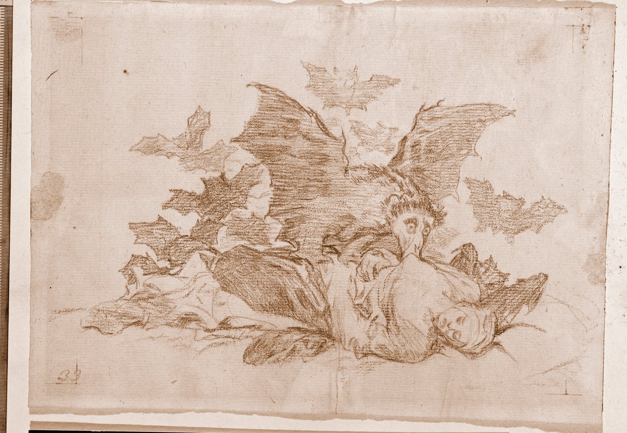 De rampen van de oorlog: De resultaten (voorbereidende tekening) door Francisco de Goya