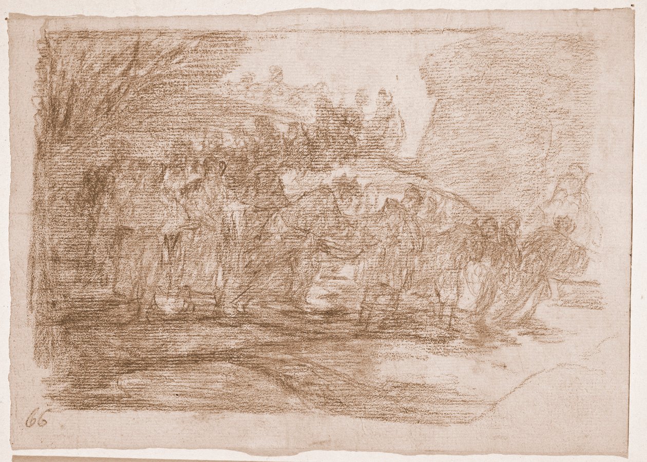 De rampen van de oorlog: Ze weten de weg niet (voorbereidende tekening) door Francisco de Goya