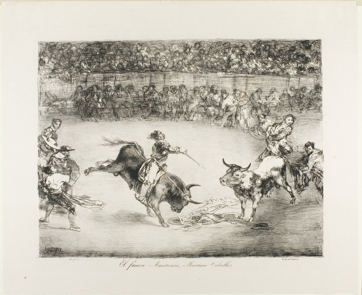 De Beroemde Amerikaan, Mariano Ceballos, uit De Stieren van Bordeaux door Francisco Jose de Goya y Lucientes