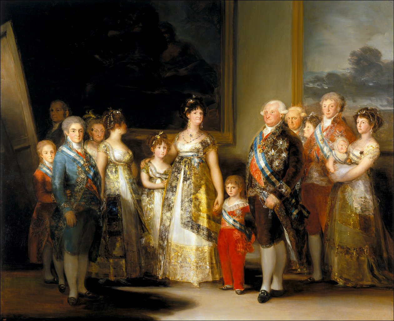 De Koning en Koningin van Spanje, Karel IV en Maria Luisa, met hun Familie door Francisco de Goya