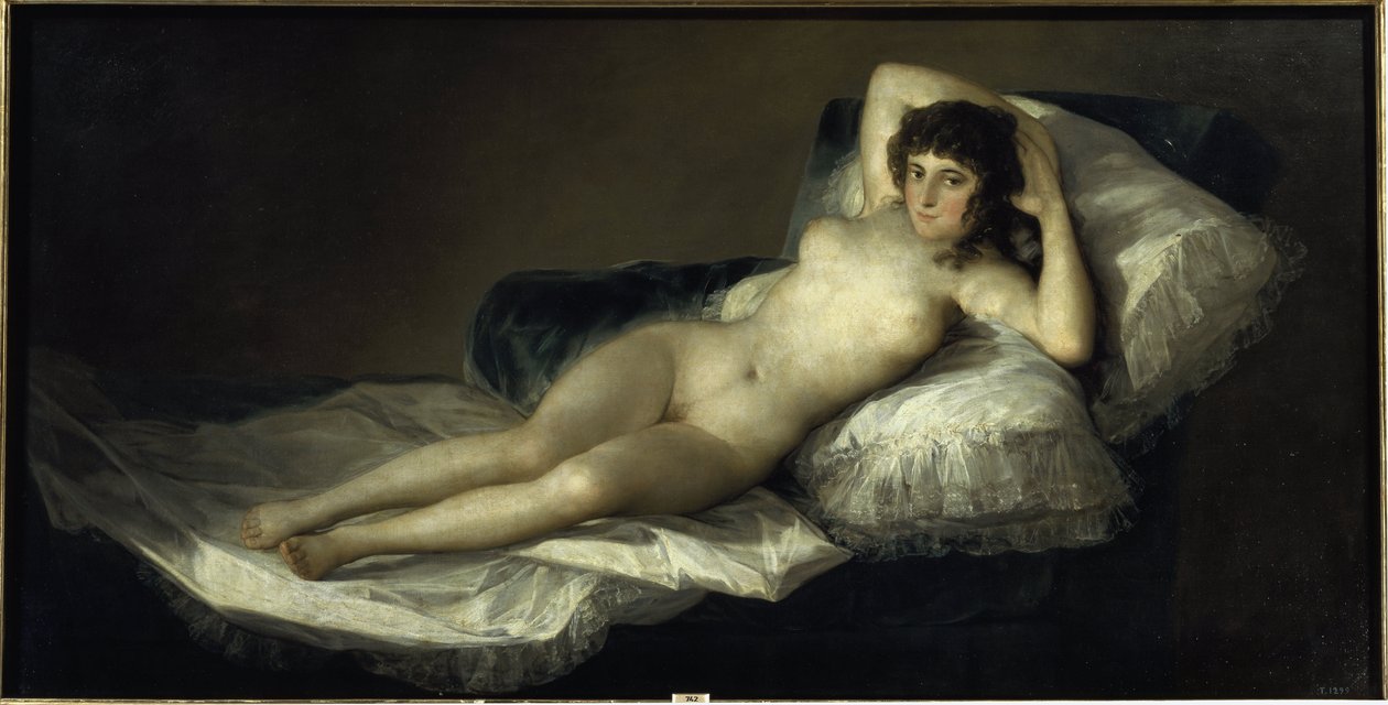 De Naakte Maja, c.1798-1805 door Francisco Jose de Goya y Lucientes