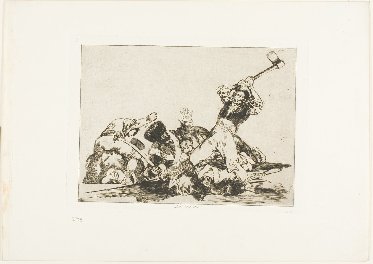 Dezelfde, plaat drie uit De rampen van de oorlog door Francisco Jose de Goya y Lucientes