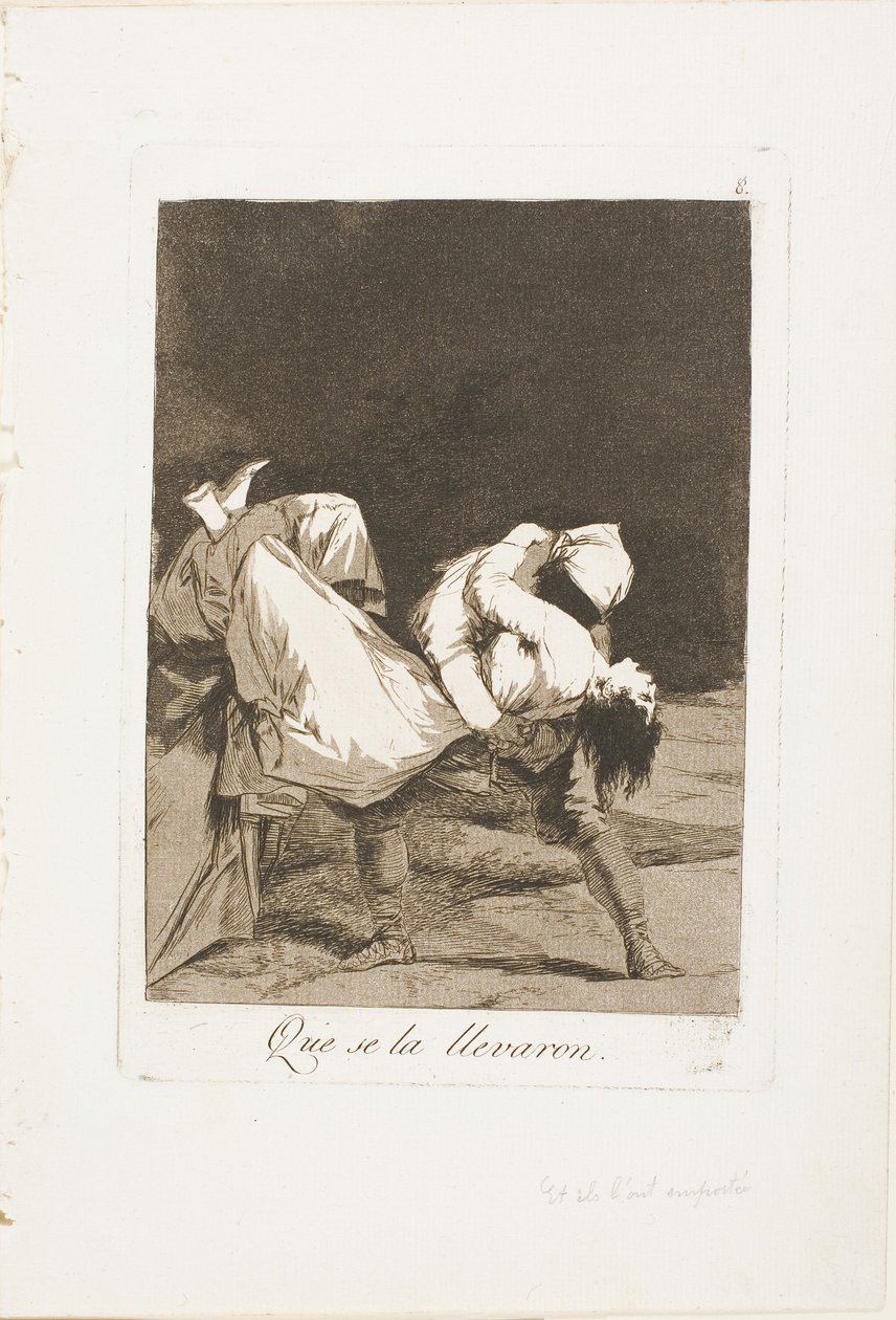 Ze voerden haar weg!, plaat acht uit Los Caprichos door Francisco Jose de Goya y Lucientes