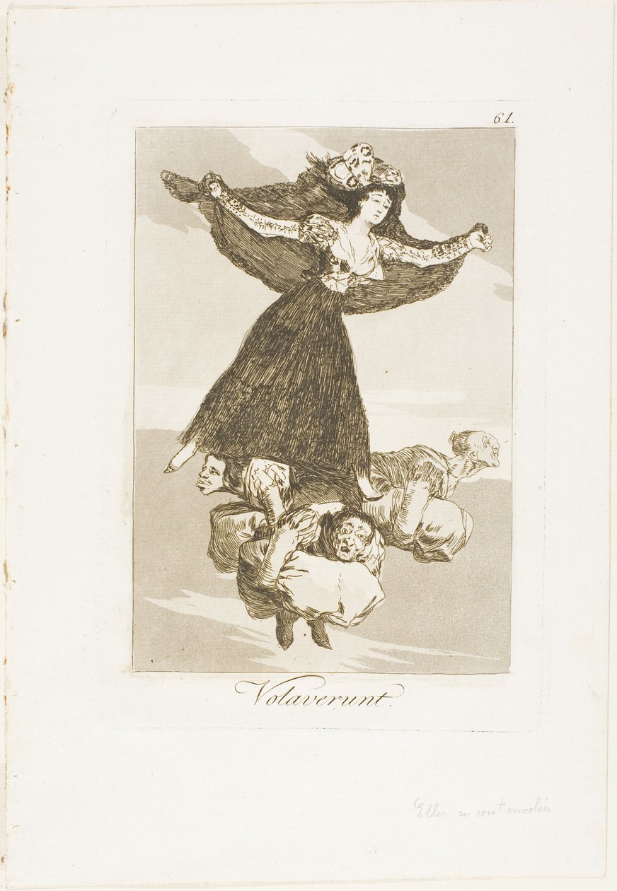 Ze zijn gevlogen, plaat 61 uit Los Caprichos (Caprices) door Francisco Jose de Goya y Lucientes