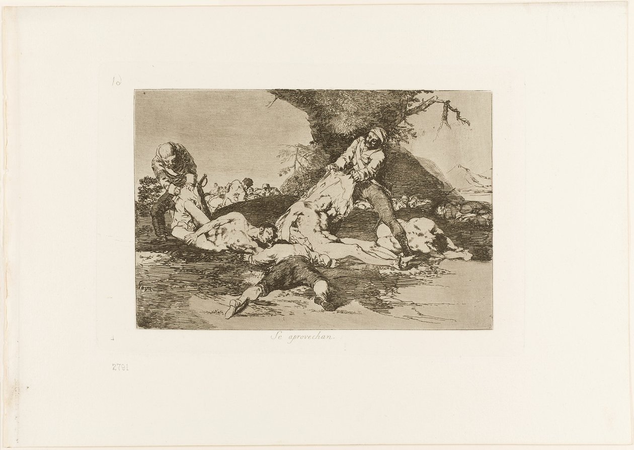Ze Gebruiken Hen, plaat 16 uit De Rampen van de Oorlog door Francisco Jose de Goya y Lucientes