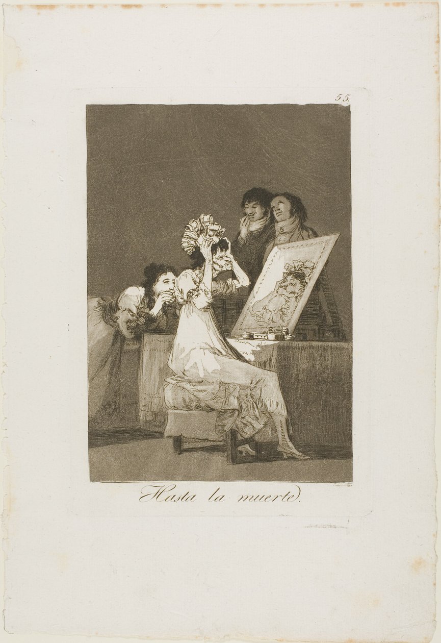 Tot de dood, plaat 55 uit Los Caprichos door Francisco Jose de Goya y Lucientes