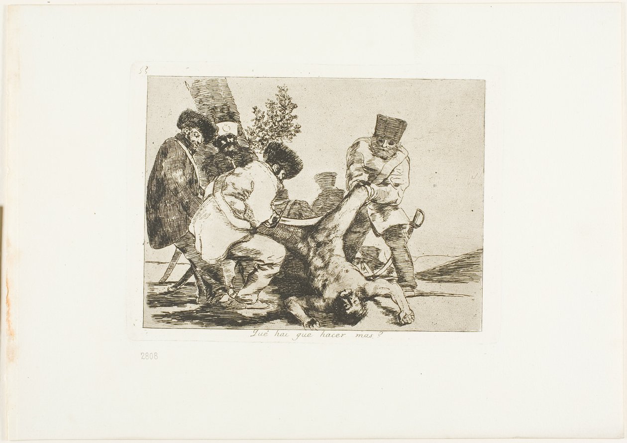 Wat kan er nog meer gedaan worden, plaat 33 uit De oorlogsrampen door Francisco Jose de Goya y Lucientes