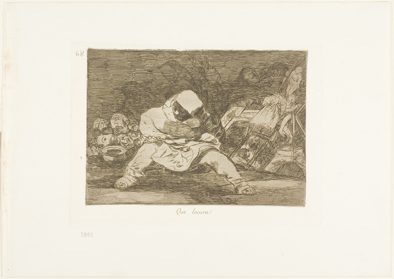 Wat een waanzin!, plaat 68 uit De rampen van de oorlog door Francisco Jose de Goya y Lucientes