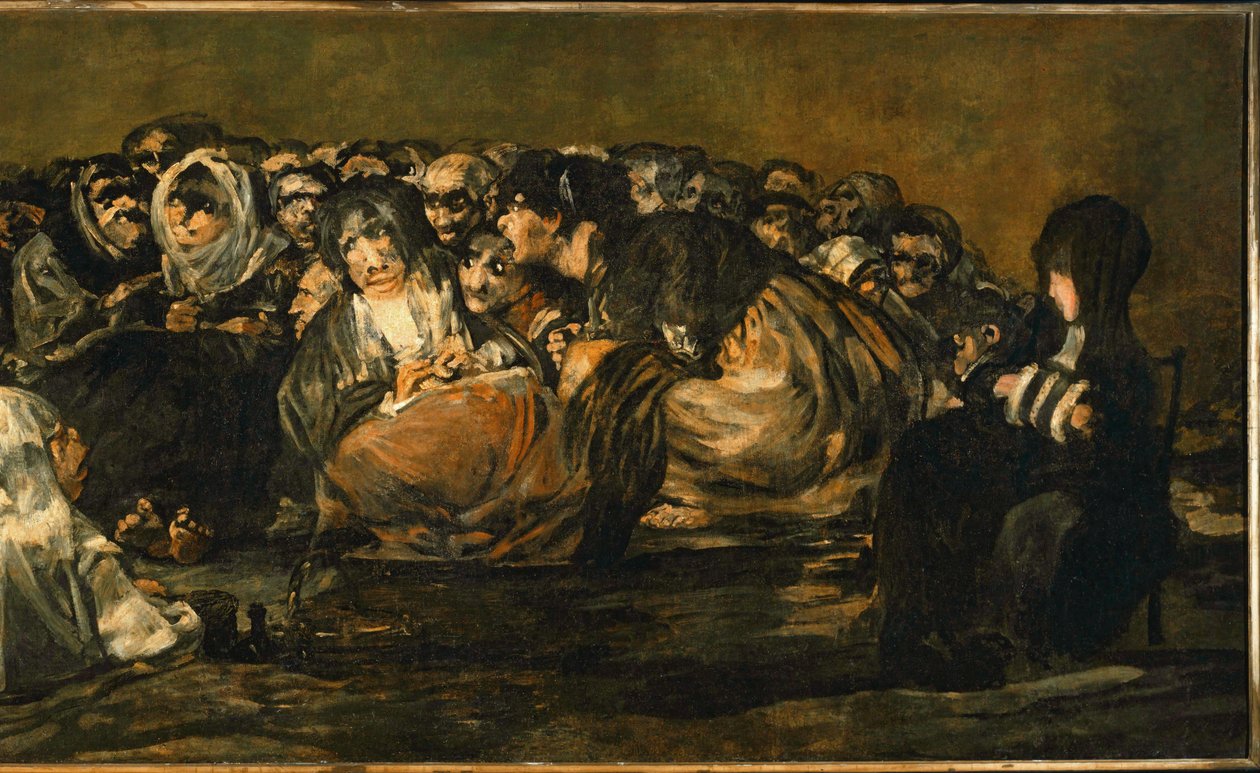 Heksen sabbat ... (schilderij op doek) door Francisco Jose de Goya y Lucientes