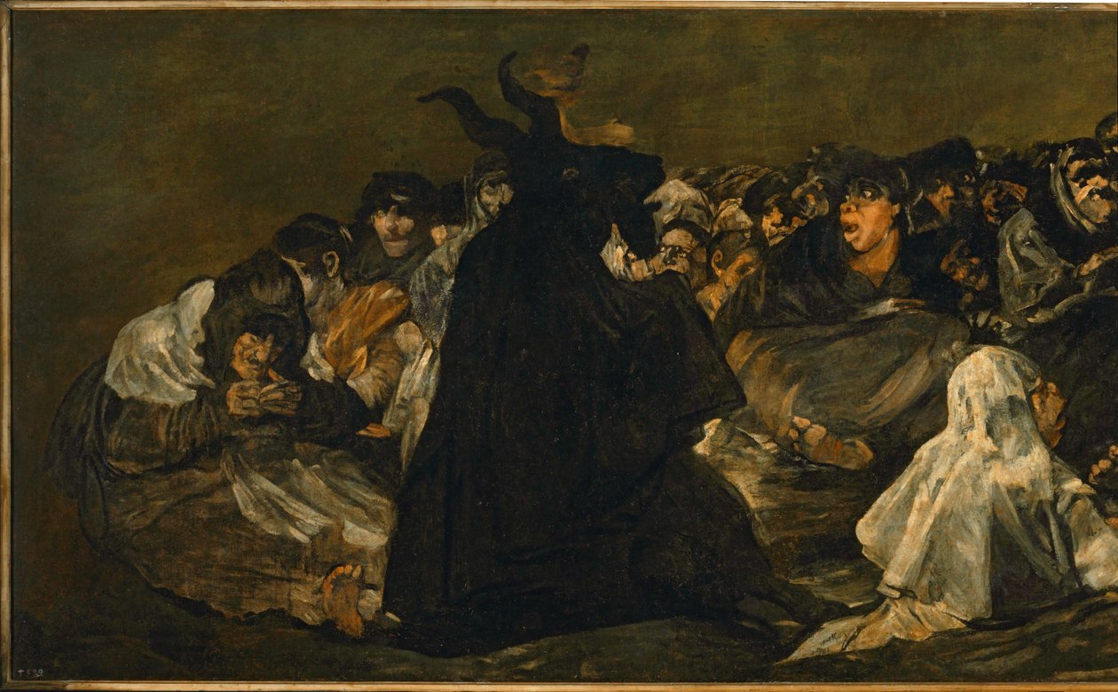 Heksen sabbat ... (schilderij op doek) door Francisco Jose de Goya y Lucientes