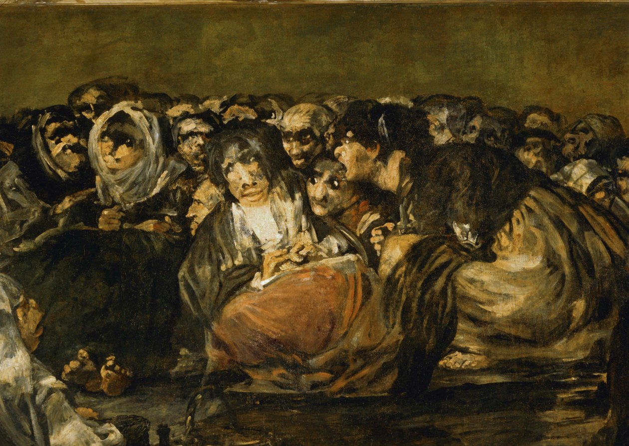 Heksen sabbat ... (schilderij op doek) door Francisco Jose de Goya y Lucientes
