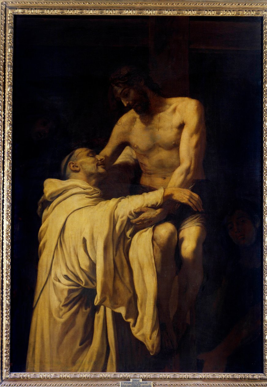 Christus neemt Sint Bernardus van Clairvaux in zijn armen door Francisco Ribalta