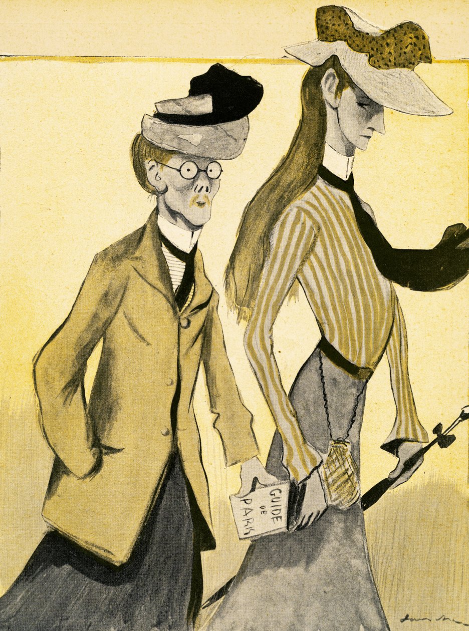 Een jonge Engelse vrouw in Frankrijk met haar chaperonne, 1903 door Francisco Sancha y Lengo