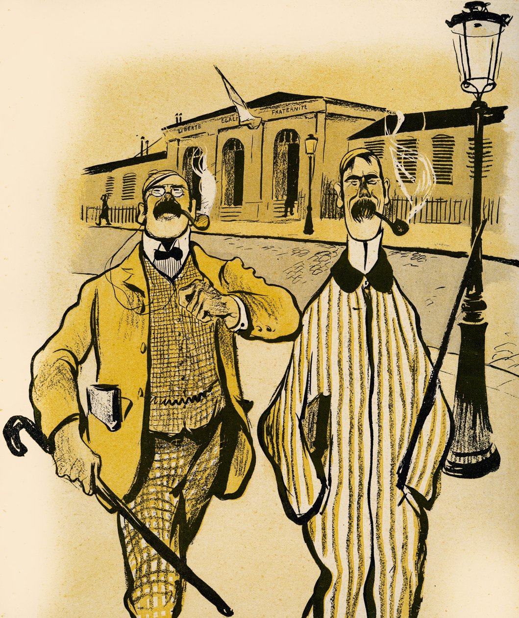 Twee Engelsen lopen langs een mortuarium, 1903 door Francisco Sancha y Lengo