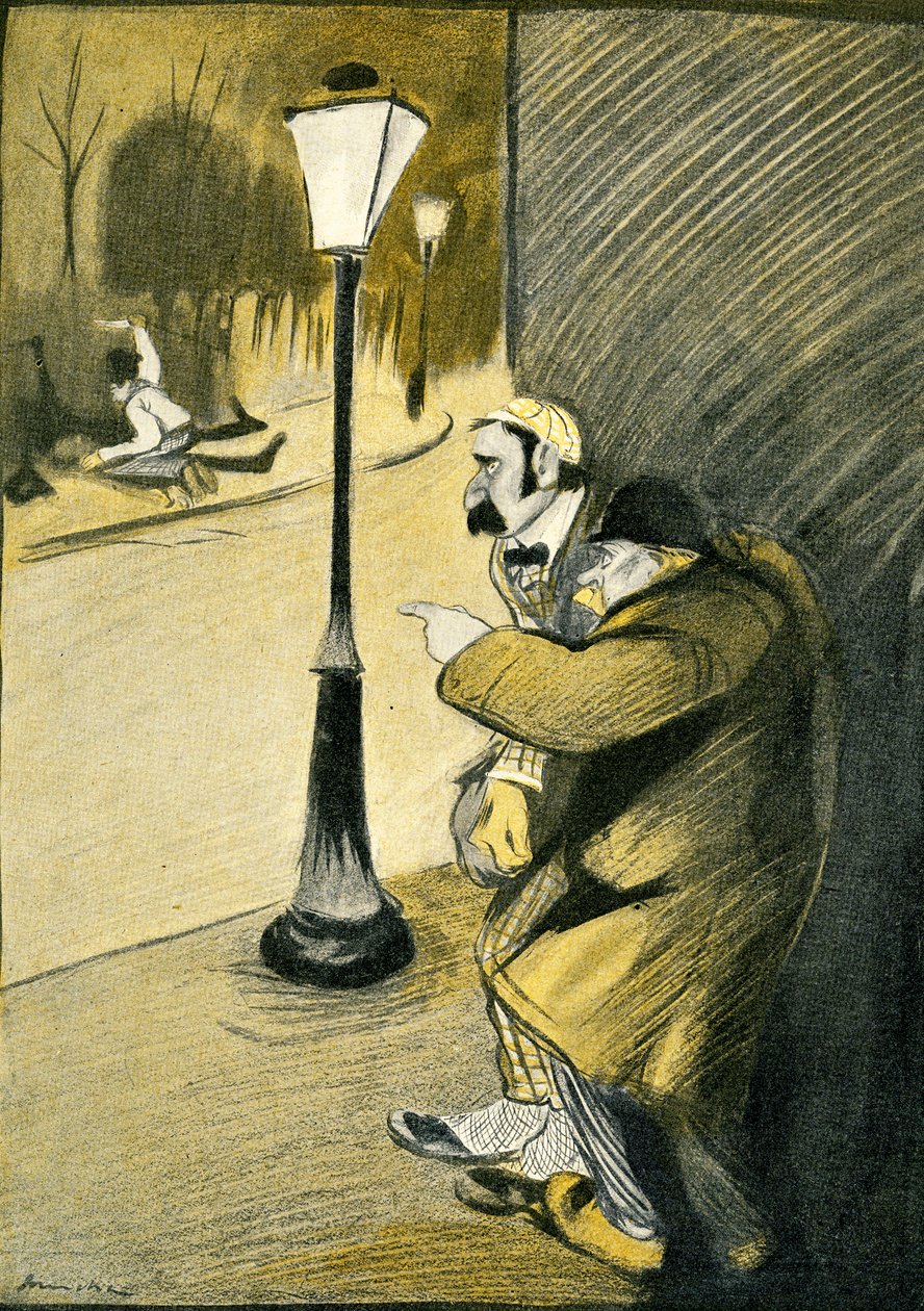 Twee Engelsen zijn getuige van een steekpartij in Frankrijk, 1903 door Francisco Sancha y Lengo