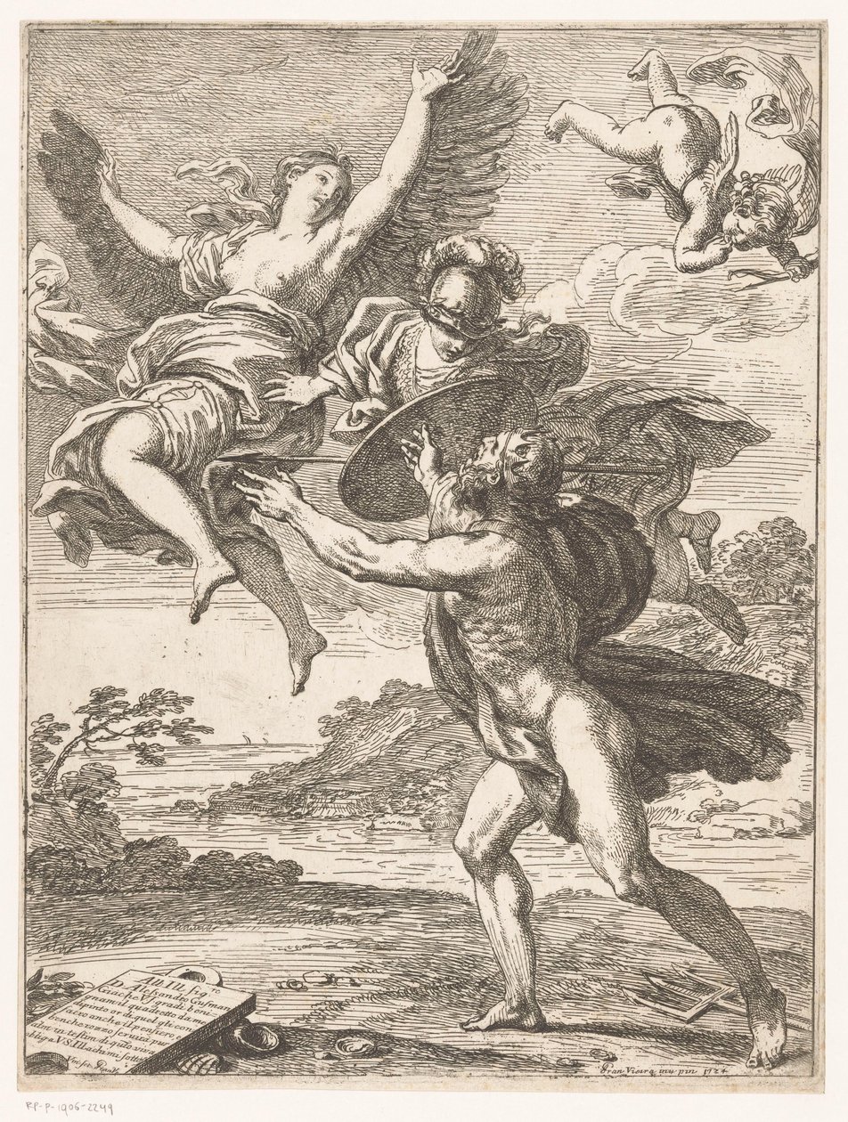 Coronis in een kraai veranderd door Francisco Vieira de Mattos