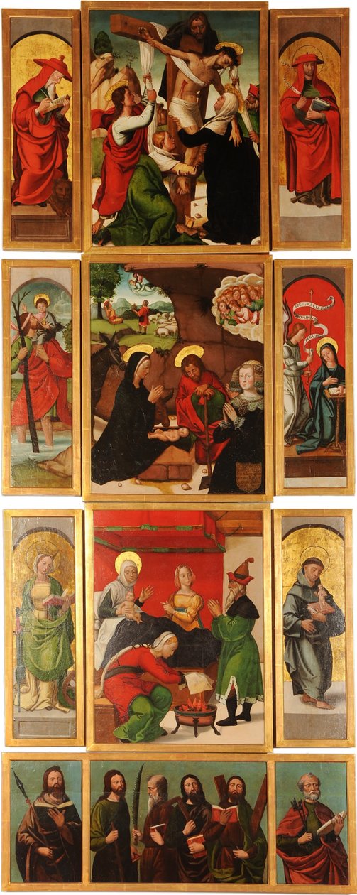 Altaarstuk van de heiligen Anna en Michaël de aartsengel Linker paneel door Francisco de Comontes