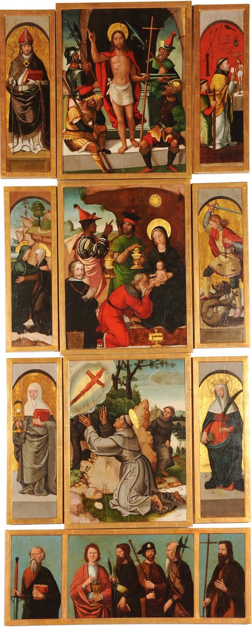 Altaarstuk van de Heiligen Anna en Michaël de Aartsengel Rechterpaneel door Francisco de Comontes