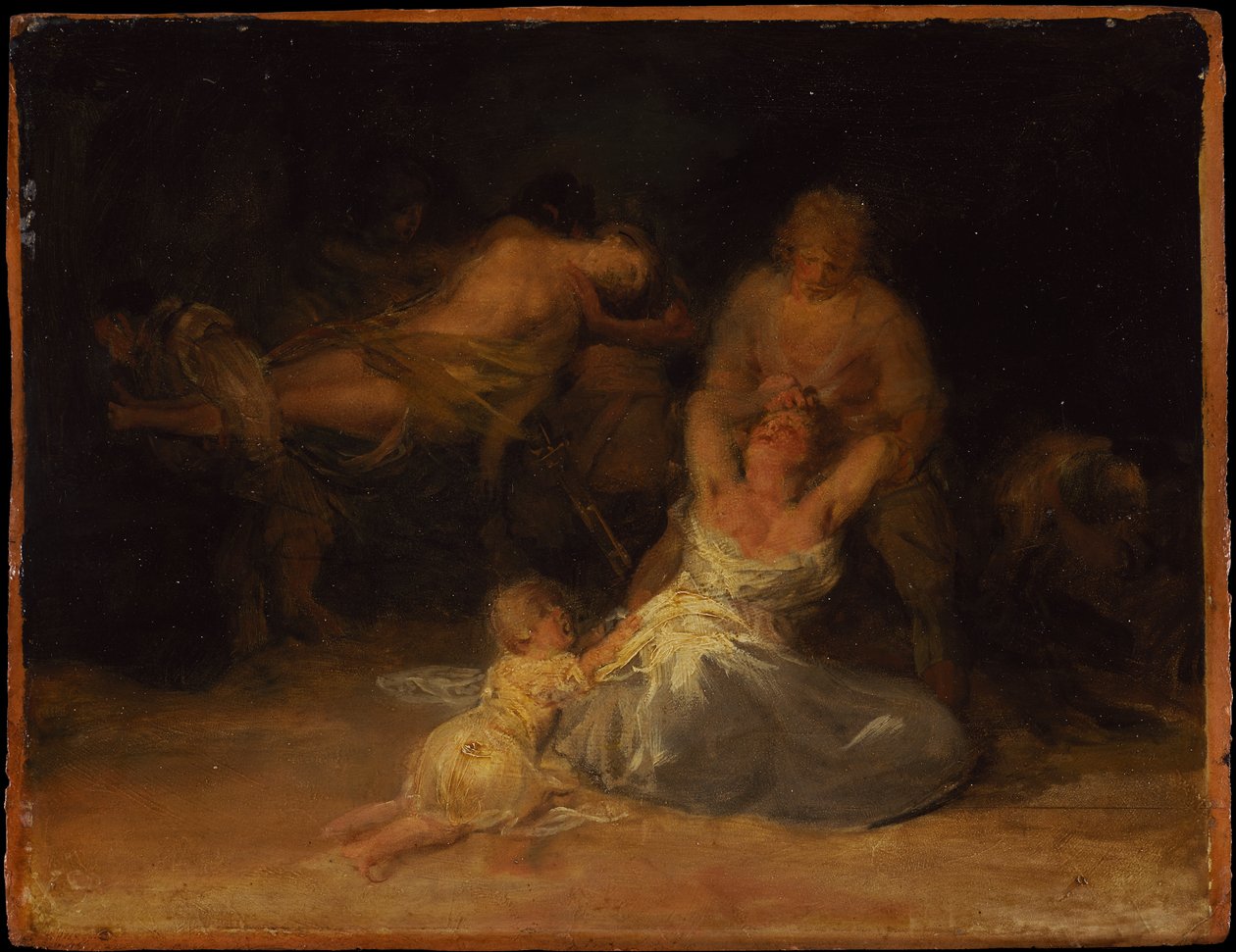 Geweldsdaad tegen twee vrouwen door Francisco de Goya