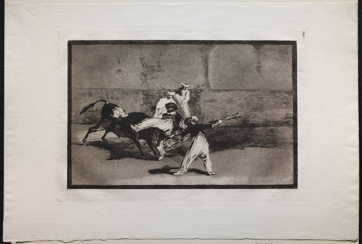 Stierengevechten: Een Moor Gevangen door een Stier in de Ring door Francisco de Goya