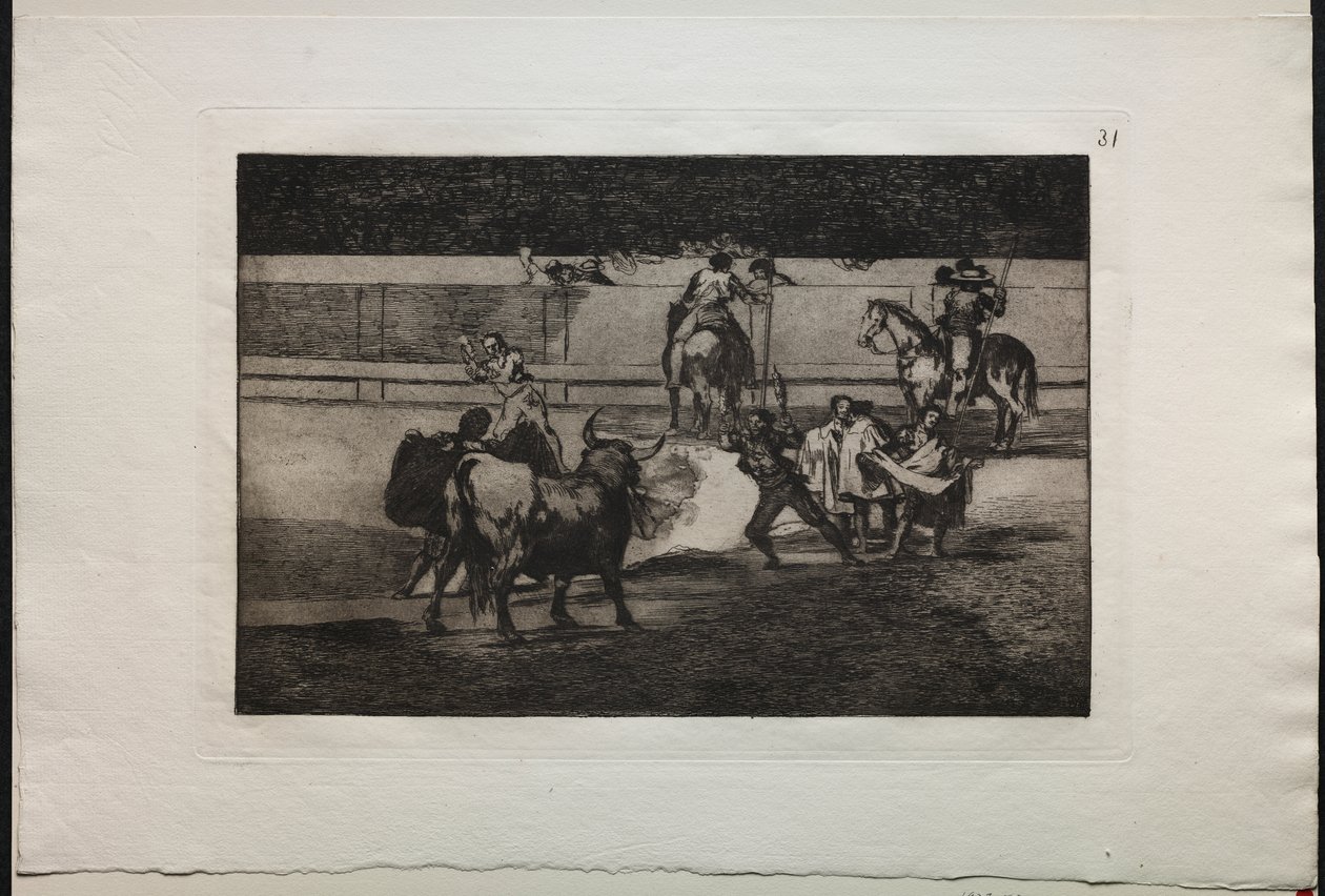 Stierengevechten: Banderillas met Vuurwerk door Francisco de Goya