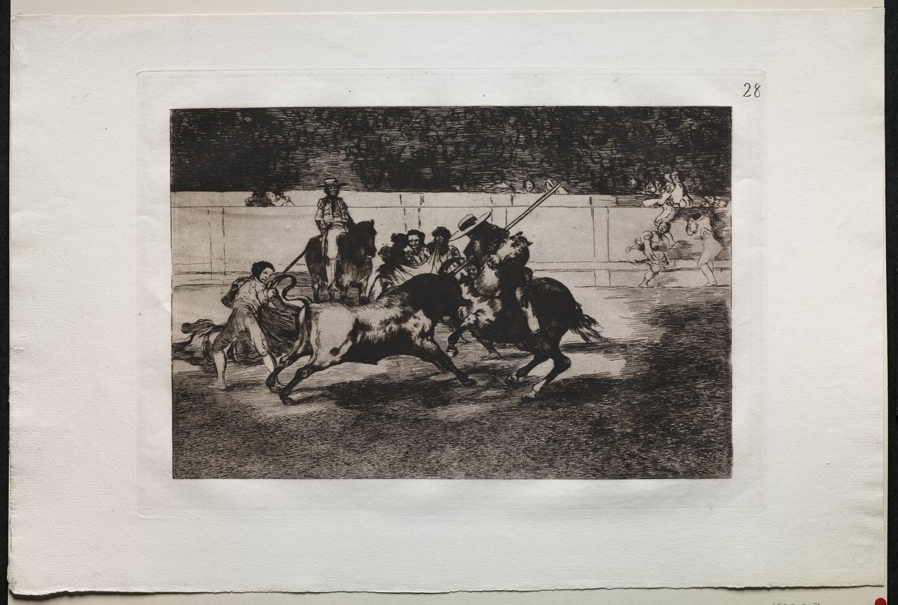 Stierengevechten: De Krachtige Rendon Steekt een Stier met de Piek, Waarbij Hij in de Ring in Madrid Overleed door Francisco de Goya