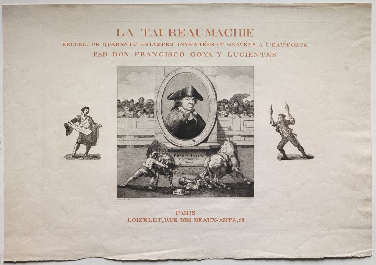 Stierengevechten: Titelpagina door Francisco de Goya