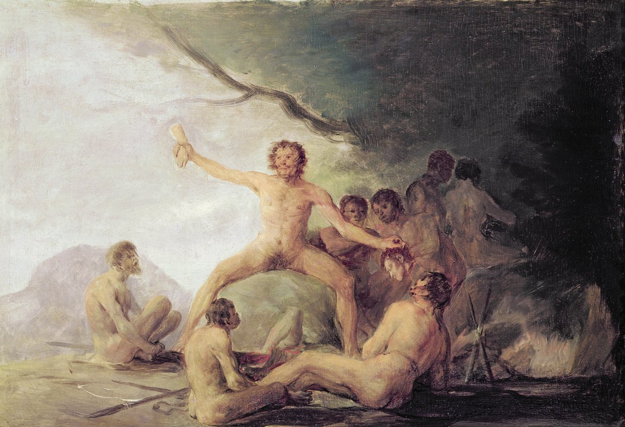 Kannibalen die Menselijke Resten Smaken, c.1800-08 door Francisco de Goya