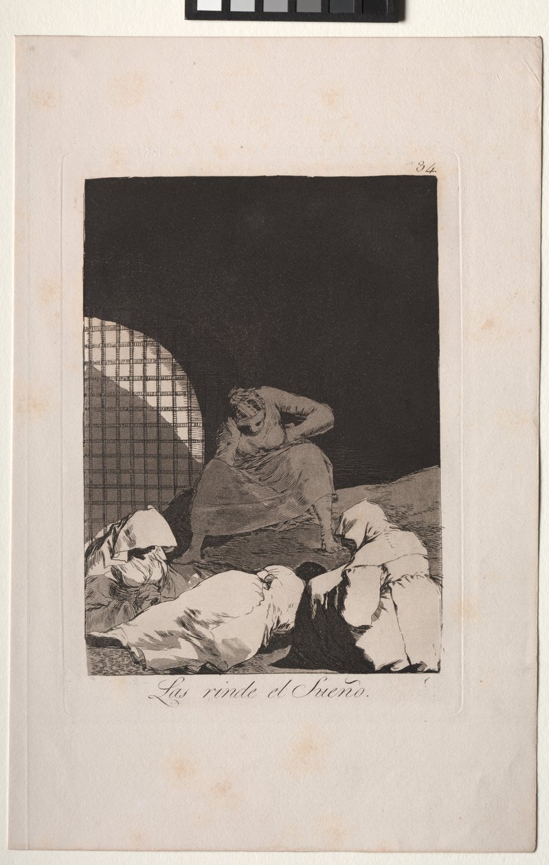 Caprichos: De slaap overweldigt hen door Francisco de Goya
