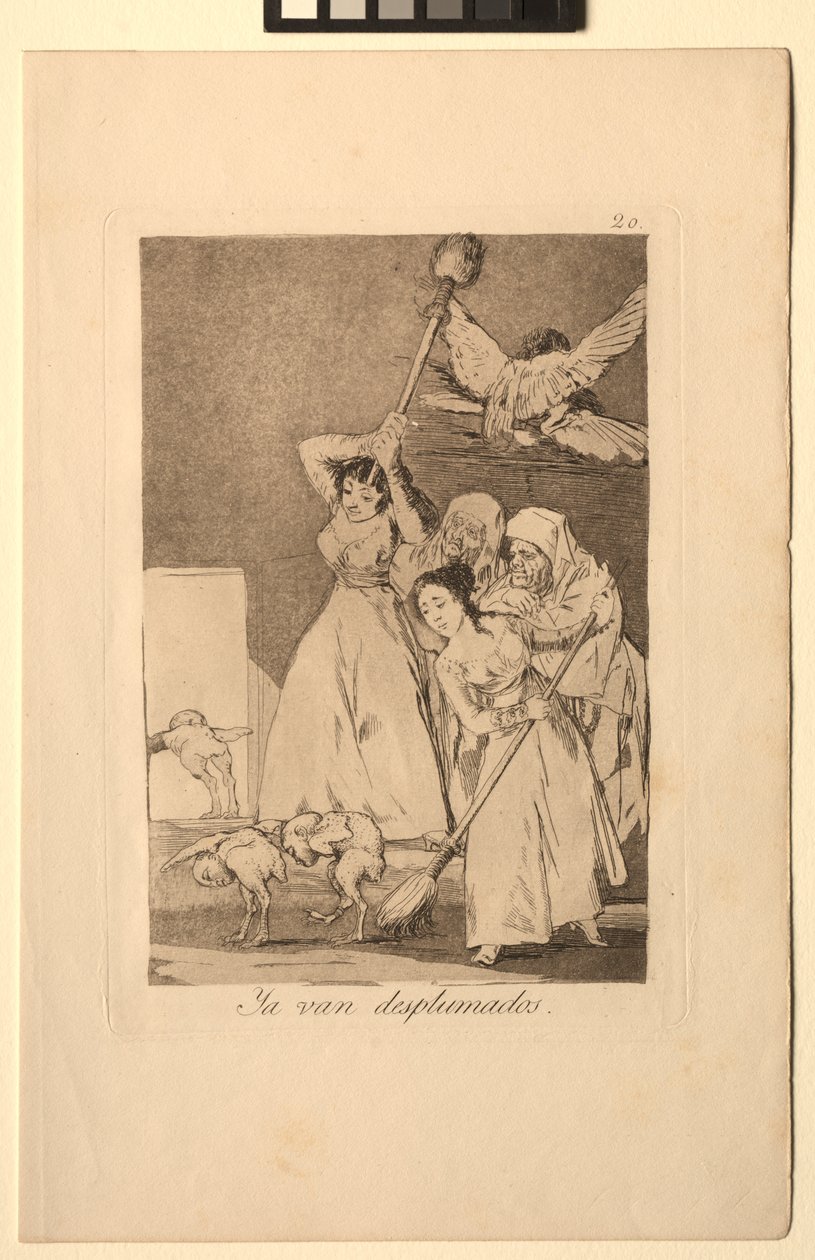 Caprichos: Daar gaan ze geplukt, d.w.z. geplukt door Francisco de Goya