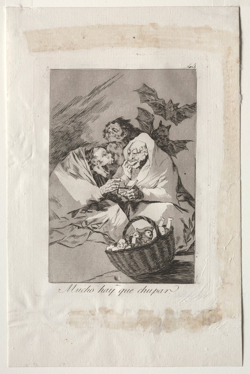 Caprichos: Er is Genoeg om te Zuigen, 1799 door Francisco de Goya