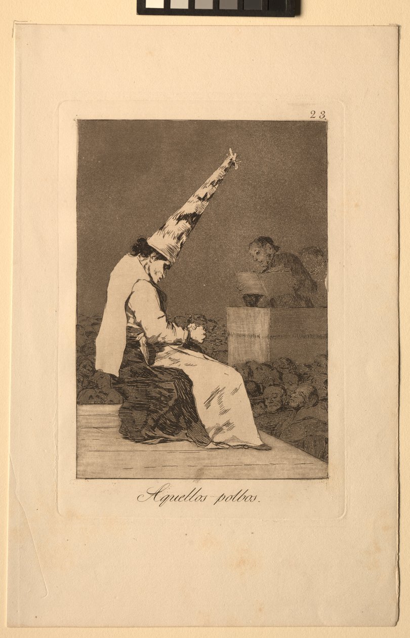 Caprichos: Die stofdeeltjes door Francisco de Goya
