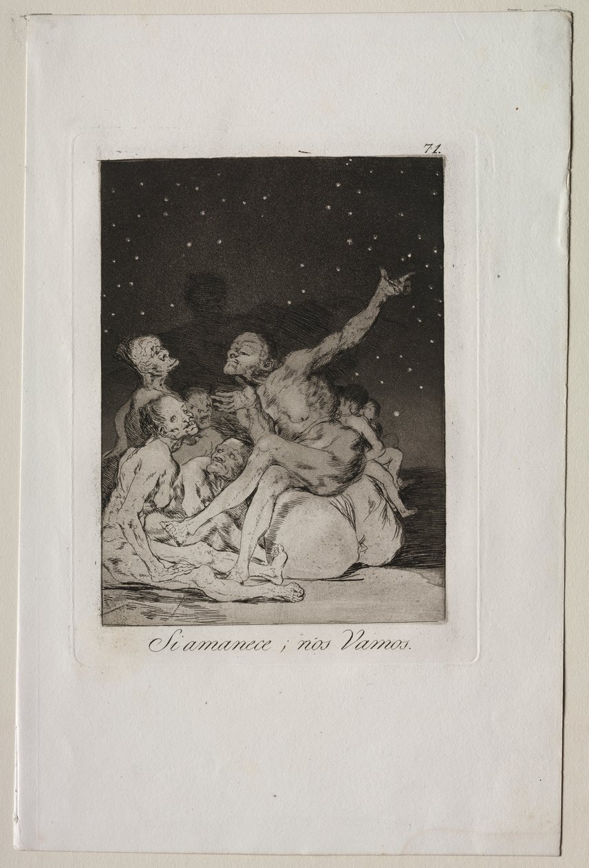 Caprichos: Als de dag aanbreekt, gaan we weg door Francisco de Goya