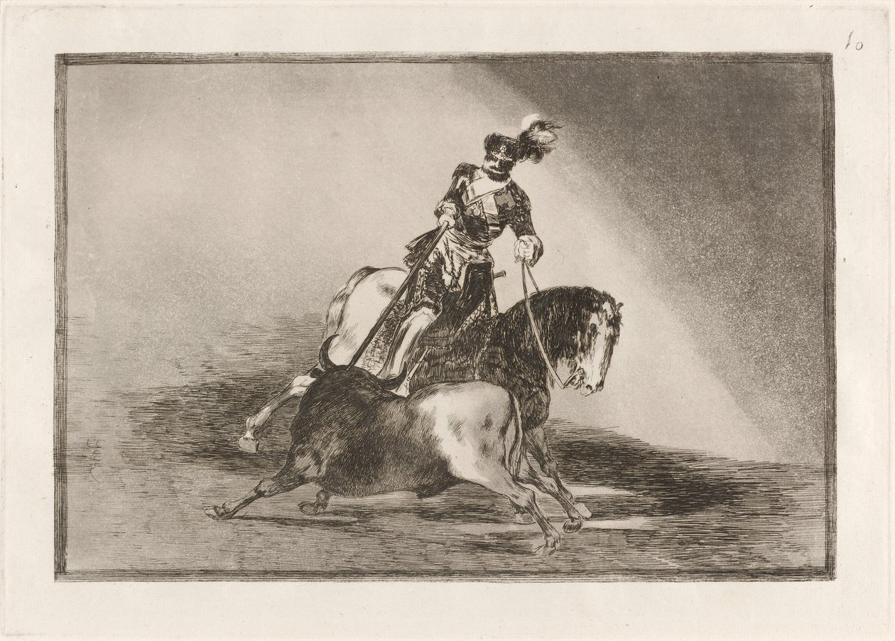 Carlos V. die een Stier Speert in de Ring van Valladolid door Francisco de Goya
