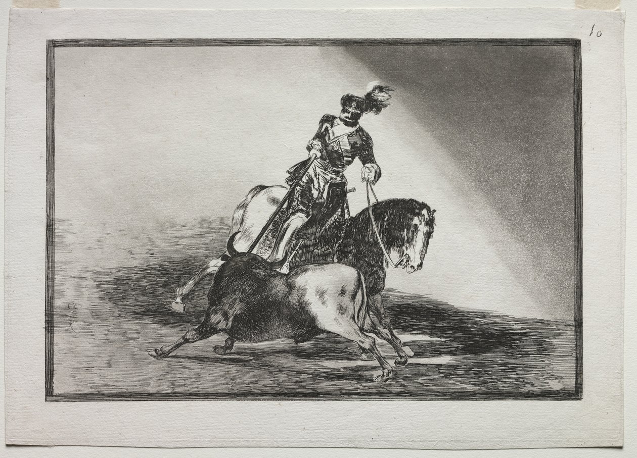 Karel V Spietst een Stier in de Ring van Valladolid door Francisco de Goya