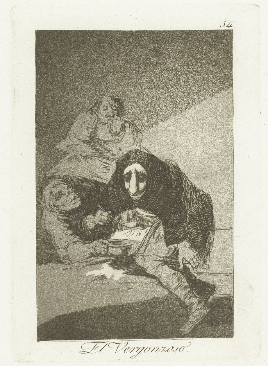 De schaamtevolle door Francisco de Goya