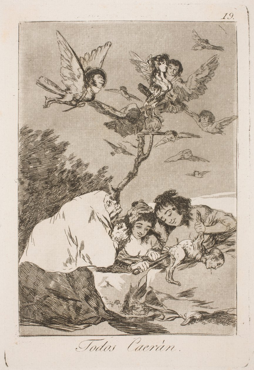 Ze zullen allemaal vallen door Francisco de Goya