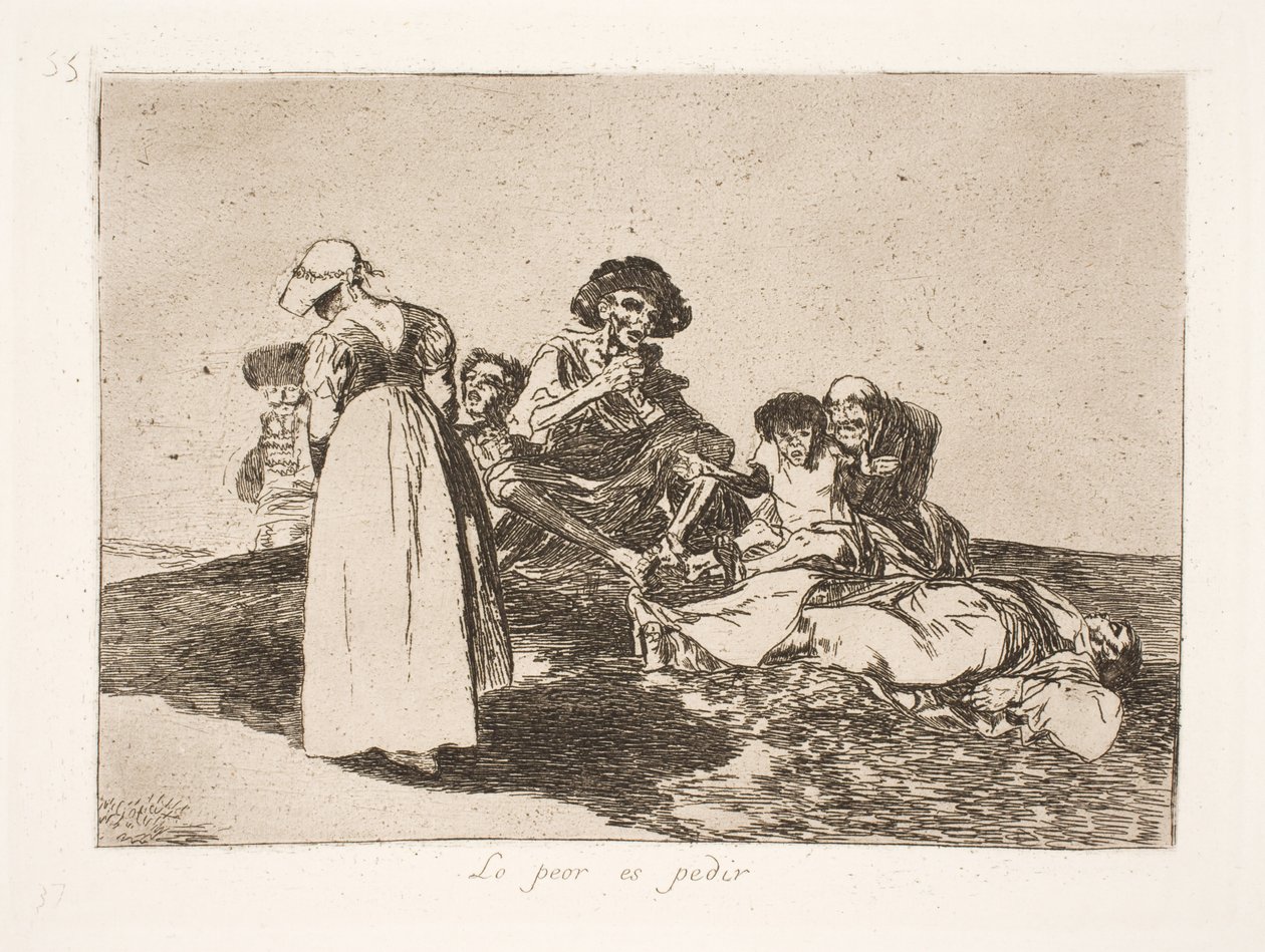 Het ergste is dat men moet bedelen (55) door Francisco de Goya