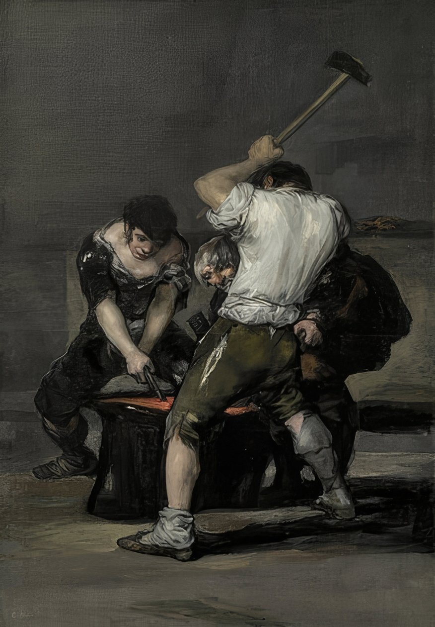 De smidse door Francisco de Goya
