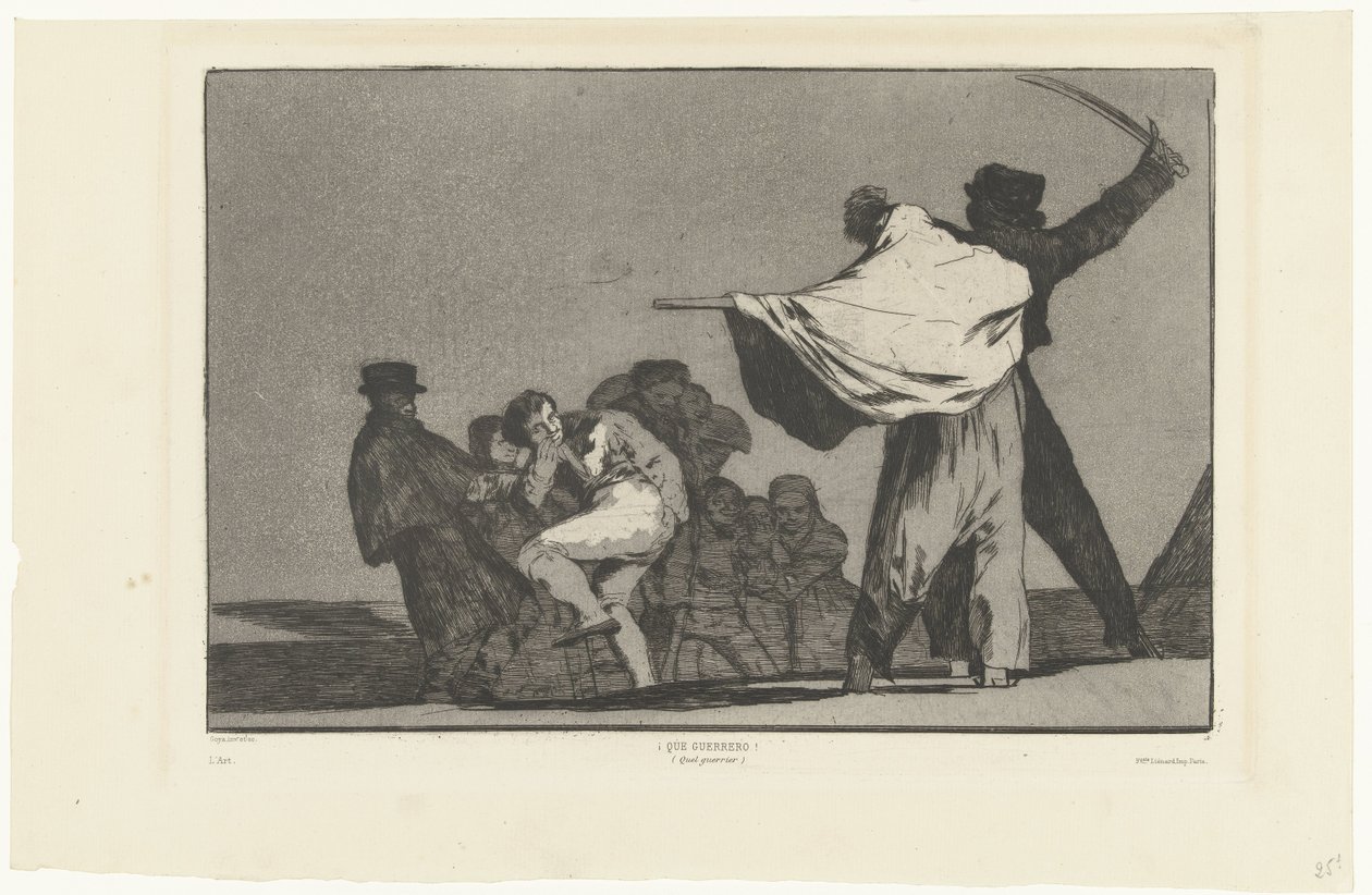 Die soldaat! door Francisco de Goya