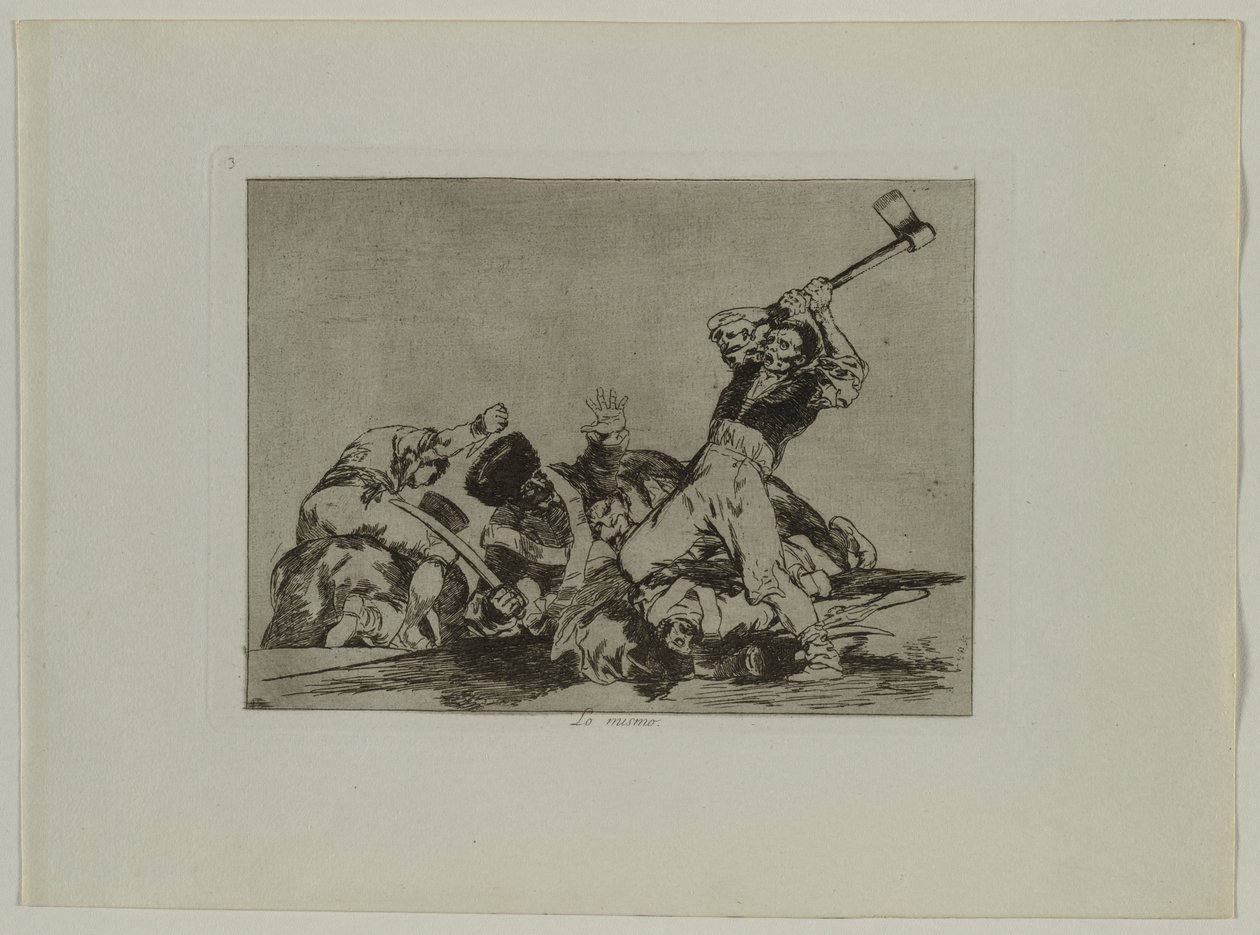 Rampen van de oorlog: Pl., 3, Hetzelfde, 1810-1813 door Francisco de Goya